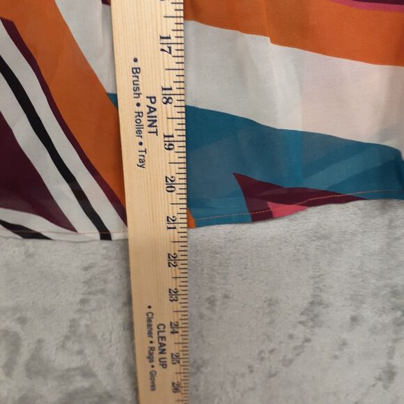 Skye's The Limit Multicolored Elastic Neckline Sheer Blouse Size 14 - Picture 4 of 7